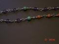 Amethyst, Peach Coral & Turquoise Rosary closeup