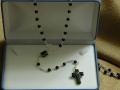 All Black Onyx Cross with Black Onyx Beads, & Black Onyx Centerpiece 